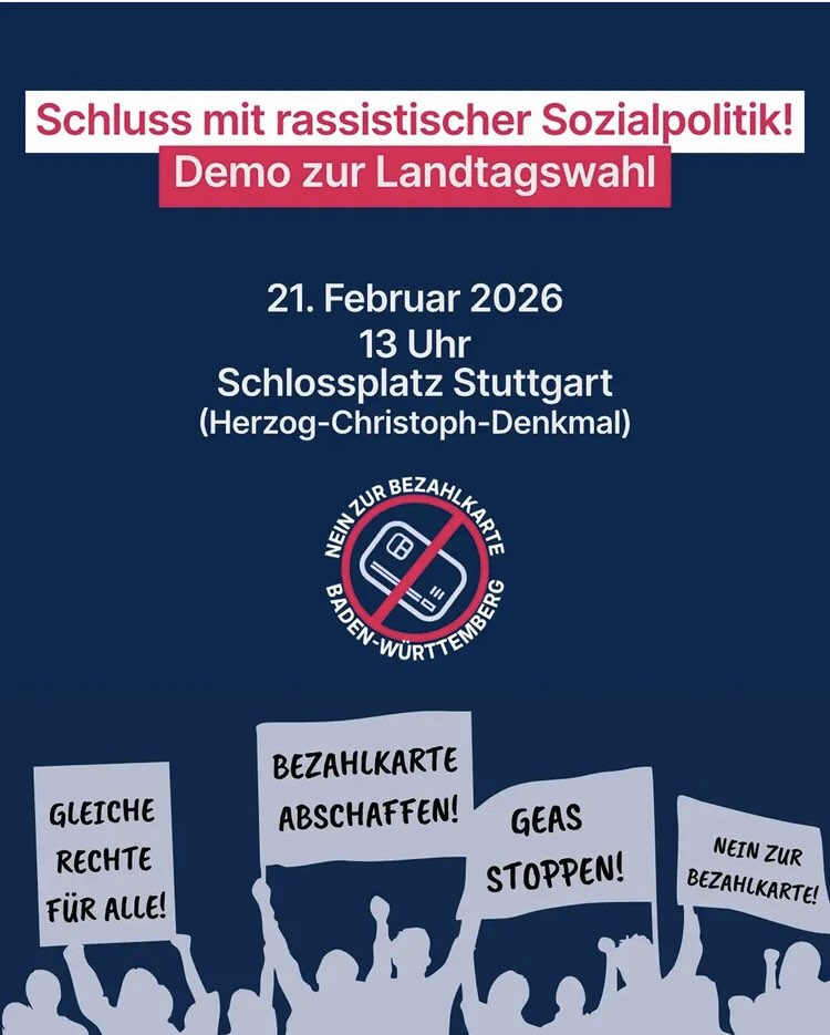 Demo am 21.02. ab 13:00, Schlossplatz Stuttgart