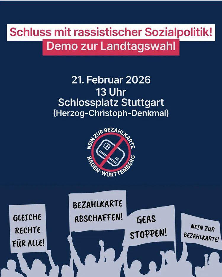 Landesweite Demo gegen die Bezahlkarte und GEAS-Reform!